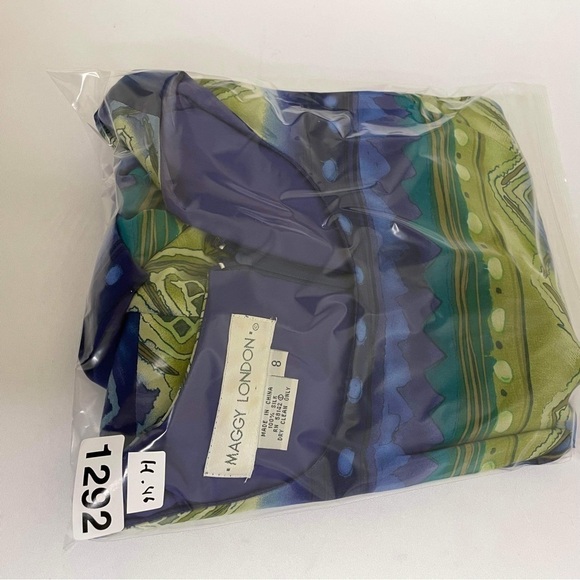 MAGGY London Dress - Blue Green Pattern - Women's - Size 8 - Picture 6 of 7